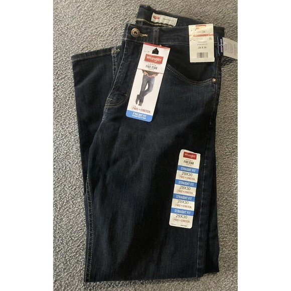 Wrangler Straight Fit Jeans Men's Size 29x30Premium Quality Blue Jeans Dark - Picture 7 of 10